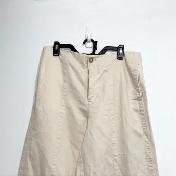 LOFT Cream Wide Leg Pants - Picture 3 of 8